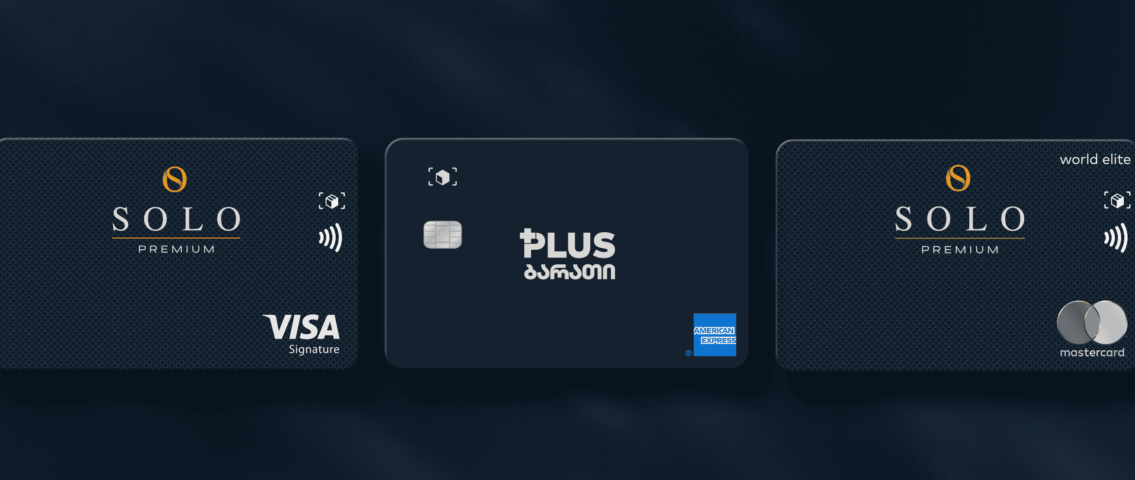 Cartes SOLO Premium : Visa Signature, PLUS American Express, Mastercard World Elite